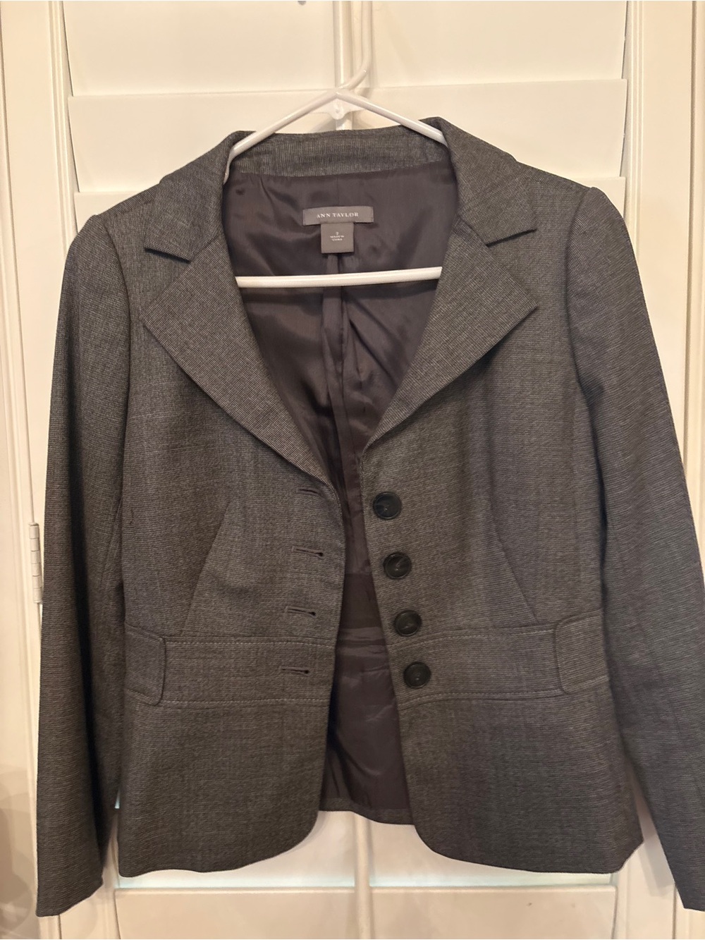Ann Taylor Women's Charcoal Gray Tailored Blazer